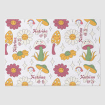 Kleurrijke Paddestoel, Regenboog en Daisies Patroo