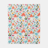 Kleurrijke Paddestoel Tuin Fleece Deken (Voorkant)