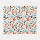 Kleurrijke Paddestoel Tuin Fleece Deken (Voorkant (Horizontaal))