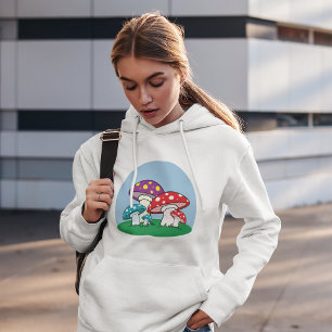 Kleurrijke paddestoel zwammen tuin hoodie