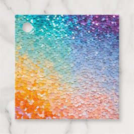 Kleurrijke Pailletten Kunst Cadeautags Bedankjes Labels
