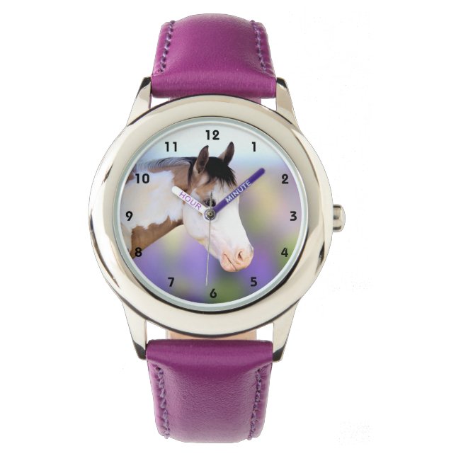 Kleurrijke Paint Horse Kinder horloge (Voorkant)