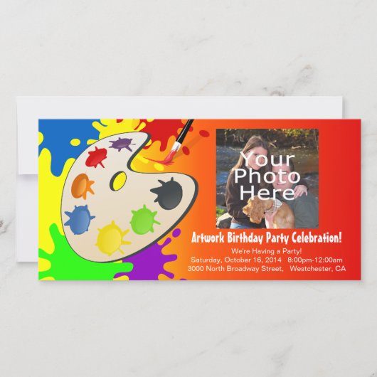 Kleurrijke Paint Palette Art Schilderij Verjaardag (Voorkant)