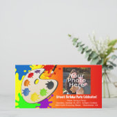 Kleurrijke Paint Palette Art Schilderij Verjaardag (Staand voorkant)