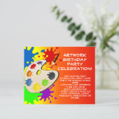 Kleurrijke Paint Palette Art Schilderij Verjaardag (Staand voorkant)