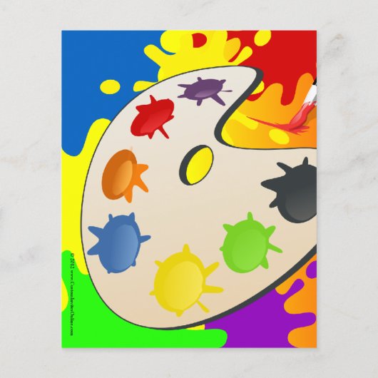 Kleurrijke Paint Palette Art Schilderij Verjaardag (Achterkant)