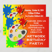 Kleurrijke Paint Palette Art Schilderij Verjaardag Kaart (Voorkant / Achterkant)