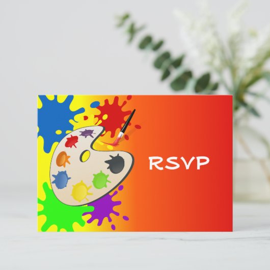 Kleurrijke Paint Palette Art Schilderij Verjaardag Kaart (Staand voorkant)