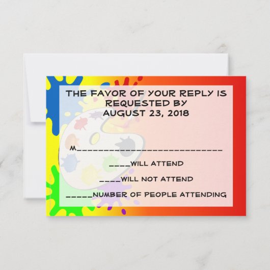 Kleurrijke Paint Palette Art Schilderij Verjaardag Kaart (Achterkant)