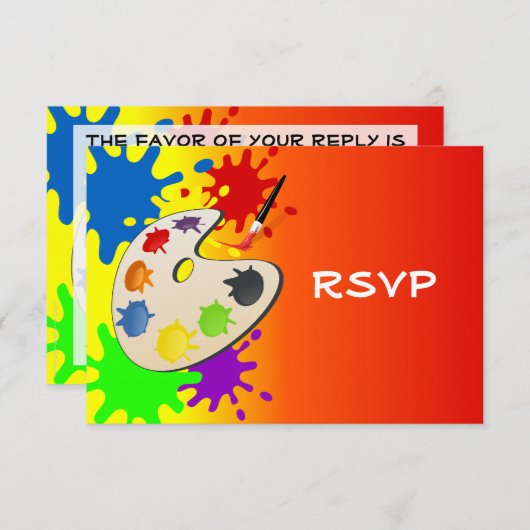 Kleurrijke Paint Palette Art Schilderij Verjaardag Kaart (Voorkant / Achterkant)