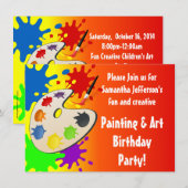 Kleurrijke Paint Palette Art Schilderij Verjaardag Kaart (Voorkant / Achterkant)