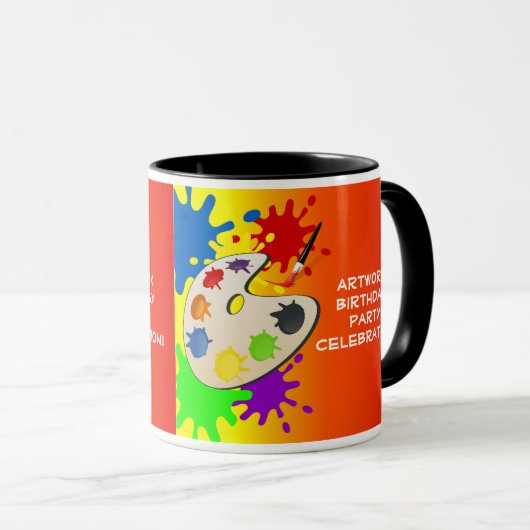 Kleurrijke Paint Palette Art Schilderij Verjaardag Mok (Voorkant rechts)