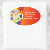 Kleurrijke Paint Palette Art Schilderij Verjaardag Ovale Sticker (Tas)