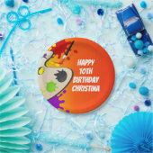 Kleurrijke Paint Palette Art Schilderij Verjaardag Papieren Bordje (Feest)