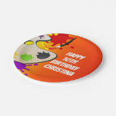 Kleurrijke Paint Palette Art Schilderij Verjaardag Papieren Bordje (Gekanteld)