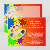 Kleurrijke Paint Palette Art Schilderij Verjaardag Uitnodiging Briefkaart (Voorkant / Achterkant)