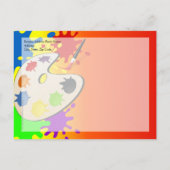 Kleurrijke Paint Palette Art Schilderij Verjaardag Uitnodiging Briefkaart (Achterkant)