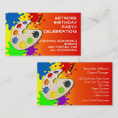 Kleurrijke Paint Palette Art Schilderij Verjaardag Visitekaartje (Voorkant / Achterkant)