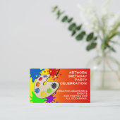 Kleurrijke Paint Palette Art Schilderij Verjaardag Visitekaartje (Staand voorkant)