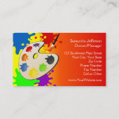 Kleurrijke Paint Palette Art Schilderij Verjaardag Visitekaartje (Achterkant)