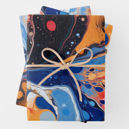 Kleurrijke paint pour stijl Papier Pakket 364: 28 Inpakpapier Vel
