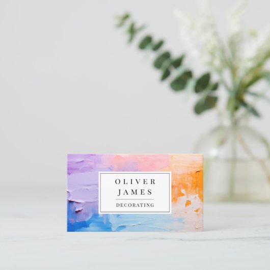 Kleurrijke Paint Splash Schilder en Decorator Arti Visitekaartje (Staand voorkant)