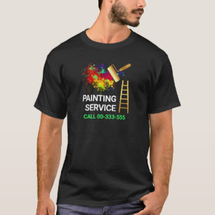 Kleurrijke Paint Splatter Gouden Borstelladder T-shirt