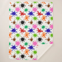 Kleurrijke Paint Spletters Patroon in Wit