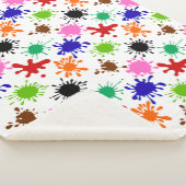 Kleurrijke Paint Spletters Patroon in Wit Sherpa Deken (3/4)