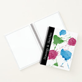 Kleurrijke Paint Spletters Spiral Notitieboek