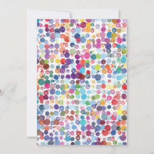 Kleurrijke Paint Stippen Tiener Verjaardagsfeest U Kaart (Achterkant)
