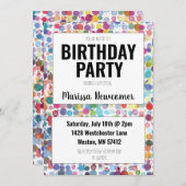 Kleurrijke Paint Stippen Tiener Verjaardagsfeest U Kaart (Voorkant / Achterkant)