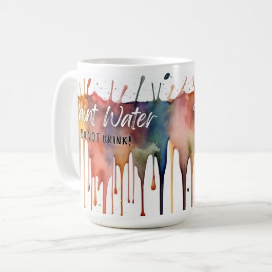 Kleurrijke Paint Water Mok - Funny Artist Gift (Voorkant links)