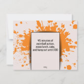 Kleurrijke Paintball Theme Kinderverjaardagsfeestj Kaart (Achterkant)