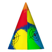 Kleurrijke paintball verjaardagsfeestjes petten vo feesthoedjes (Achterkant)