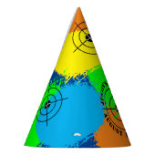 Kleurrijke paintball verjaardagsfeestjes petten vo feesthoedjes (Links)