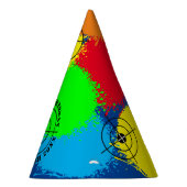 Kleurrijke paintball verjaardagsfeestjes petten vo feesthoedjes (Rechts)