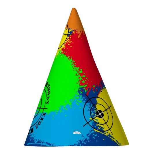 Kleurrijke paintball verjaardagsfeestjes petten vo feesthoedjes (Rechts)