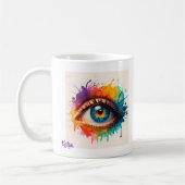Kleurrijke Painted Abstract Eye Coffee Mok (Links)