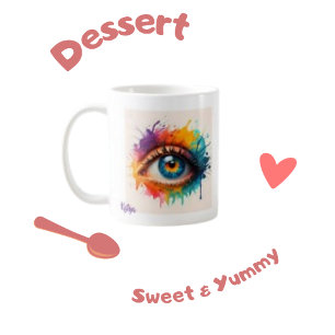 Kleurrijke Painted Abstract Eye Coffee Mok