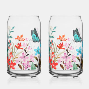 Kleurrijke Painterly Floral Garden Art Blikvorm Glas