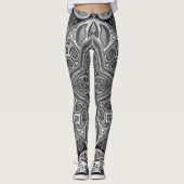 Kleurrijke Paisley in zwart-wit Leggings (Voorkant)