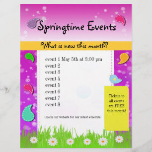 Kleurrijke Paisley Lente Lentese Tijd Evenement Fl Flyer