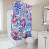 Kleurrijke paisley naadloos patroon douchegordijn (In situ)