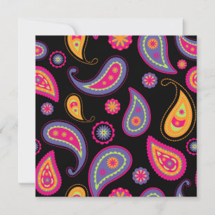 Kleurrijke Paisley naadloze Patroon Feestdagenkaart
