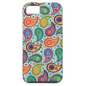 Kleurrijke  Paisley Soft Blue-achtergrond Case-Mate iPhone Case (Achterkant)