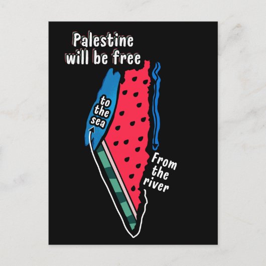 Kleurrijke Palestijnse Watermeloen kaart Grafisch  (Voorkant)