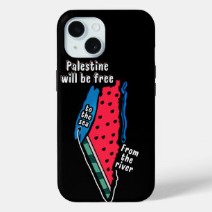 Kleurrijke Palestijnse Watermeloen kaart Grafisch  iPhone 15 Case