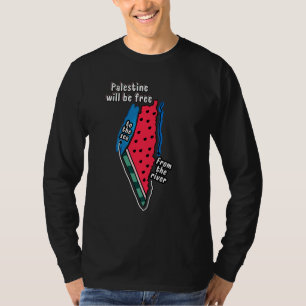 Kleurrijke Palestijnse Watermeloen kaart Grafisch  T-shirt