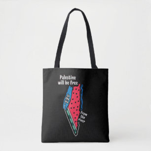 Kleurrijke Palestijnse Watermeloen kaart Grafisch  Tote Bag